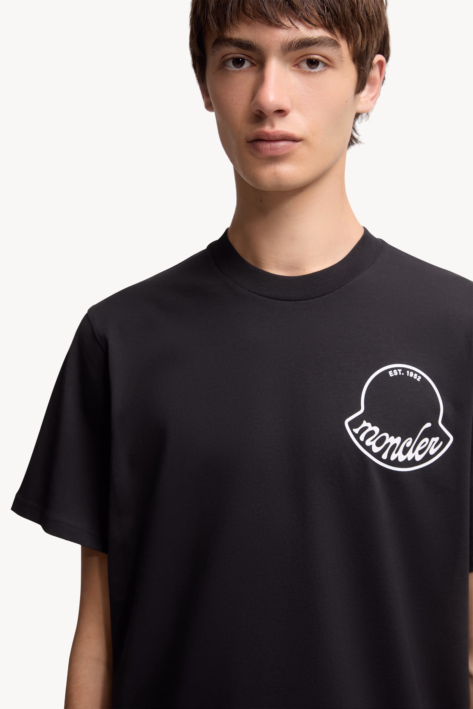 Logo Cotton T-Shirt Men Black Moncler 6